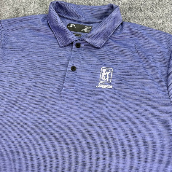 Oakley Other - Oakley Polo Shirt Mens‎ Large Purple Stripe Hydrolix Reg Fit TPC Sawgrass Golf
